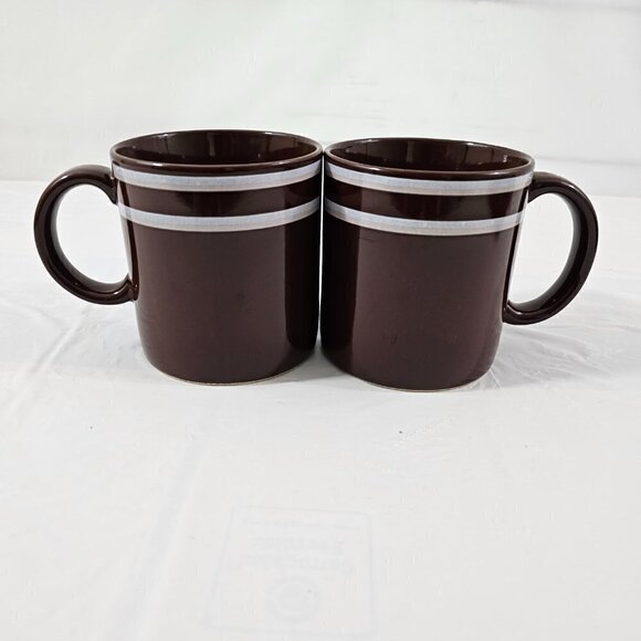 Vintage JMP Japan Chromatics Brown  Stoneware 11oz Coffee Tea Mug Cup – Set of 2 - Picture 11 of 16